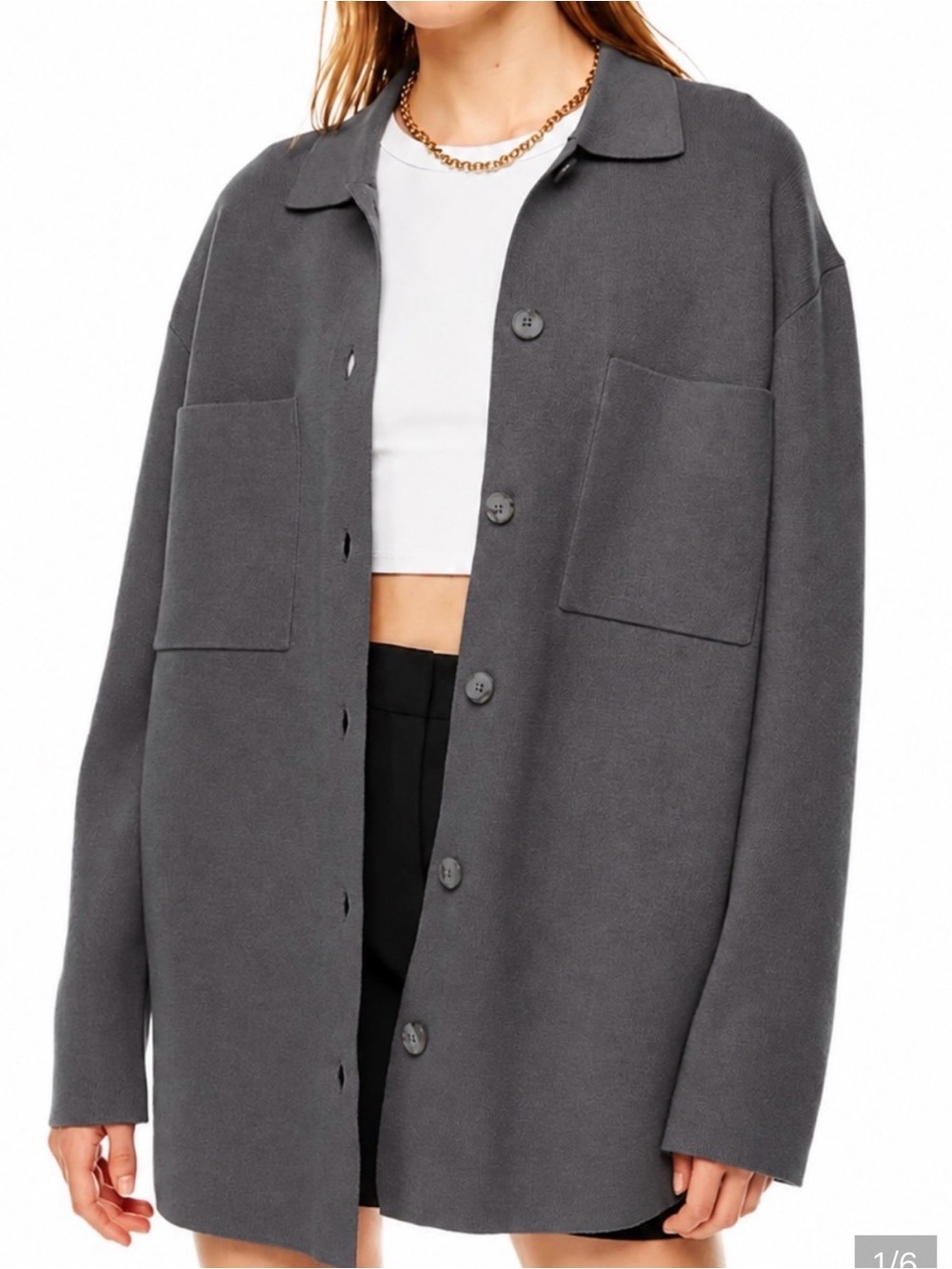 🦋 Babaton| New With Tags Aritzia Society Shirt Jacket in Iconic Grey size XL